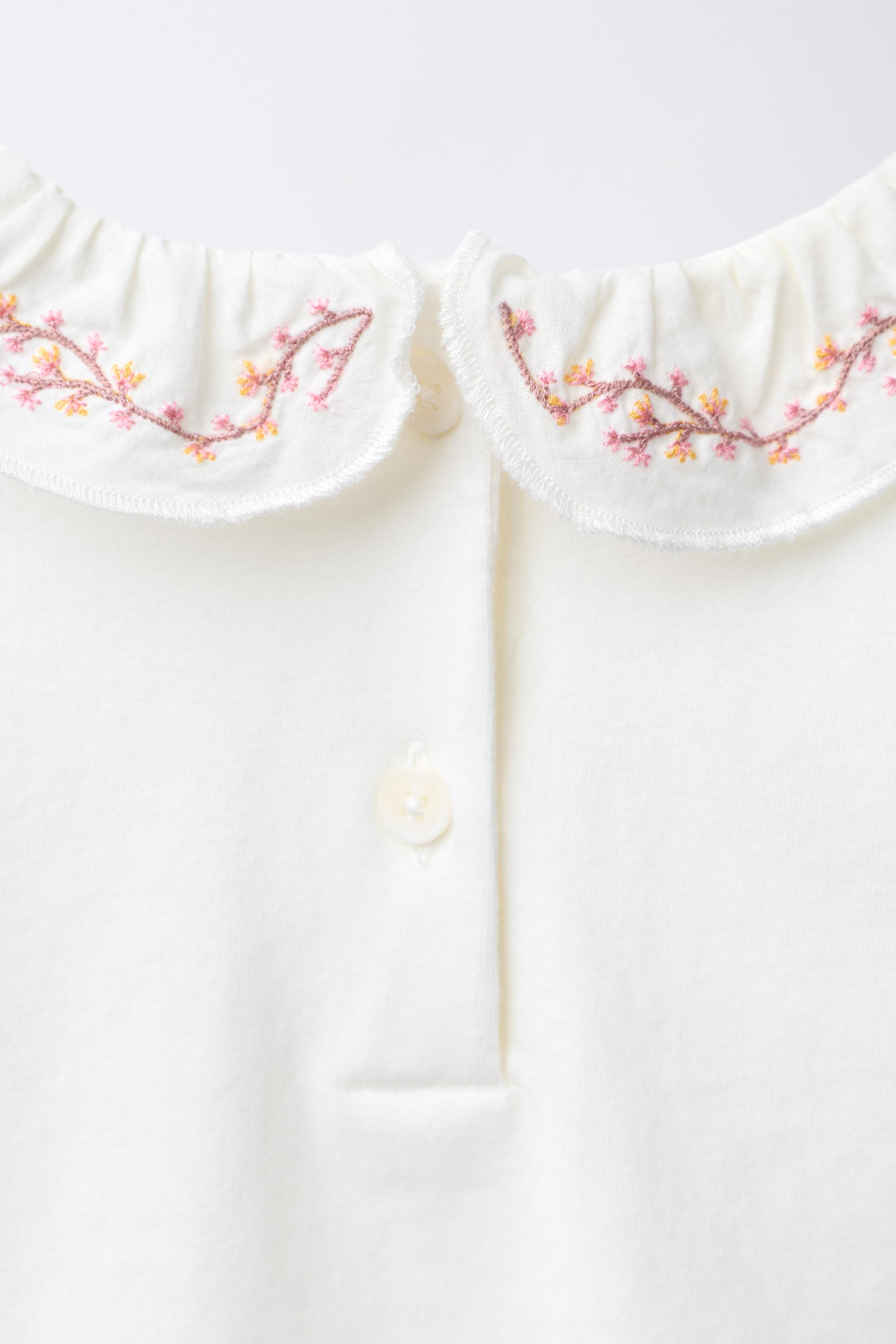 EMBROIDERED COLLAR BODYSUIT